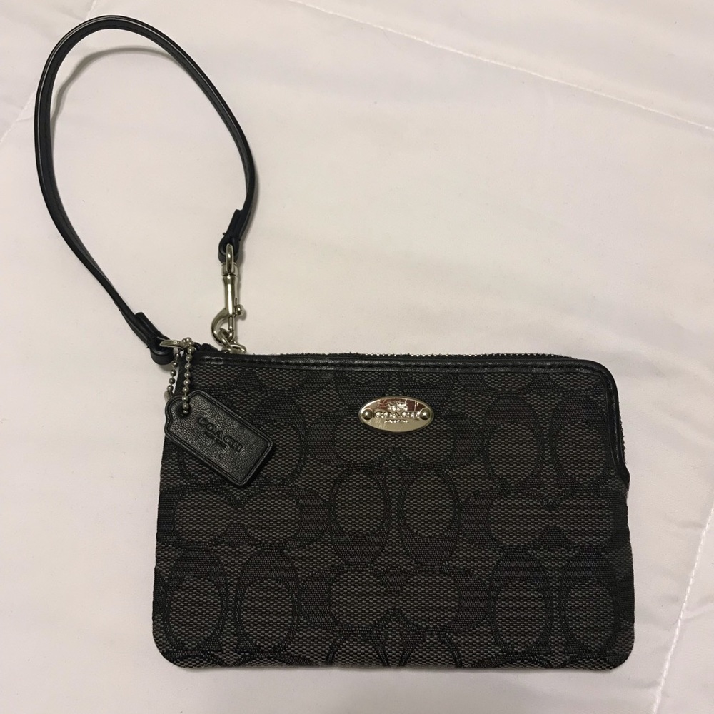 Grey/Black Coach wristlet